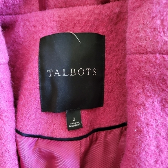 New Talbots Single Breasted Wool Blend Barbiecore Pink Coat Size 2 - Picture 9 of 10